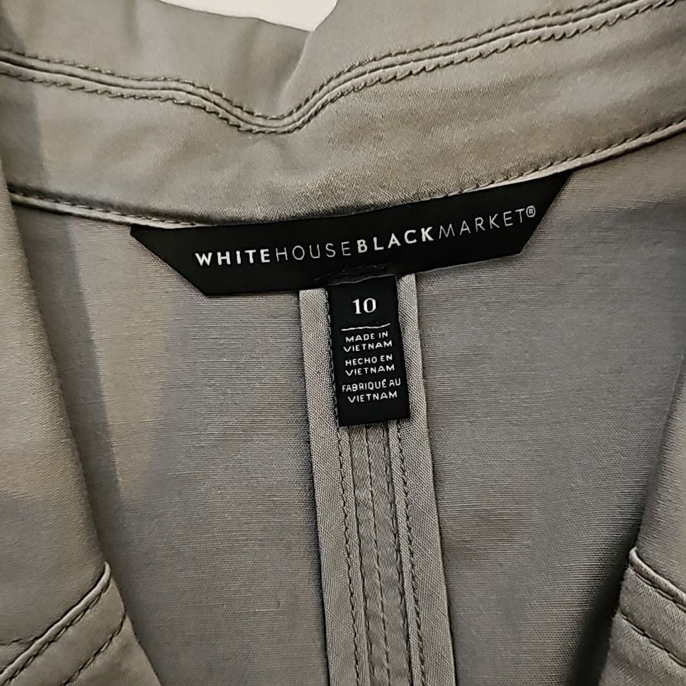 White House Black Market cropped military jacket. Waist length size 10 - Picture 7 of 8